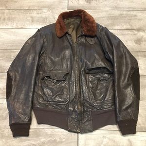 Vintage Vietnam Era G-1 US NAVY Naval Cockpit Bomber Flight Leather Jacket 40
